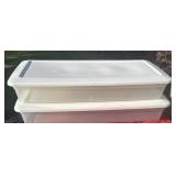 Two plastic totes