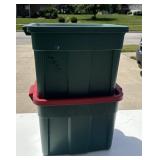 2 Rubbermaid plastic totes empty
