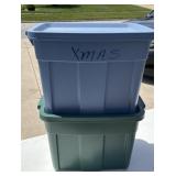 2 empty, plastic totes rubber maid