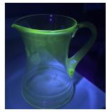 Large green depression, uranium pitcher 7.5'