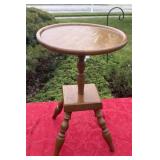 Wooden round table needs refinish  23ï¿½ tall