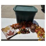 Rubbermaid tote with fall items