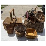 Large amount of miscellaneous baskets, one