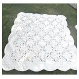 Blanket and pillow shams, some yellowing  spots