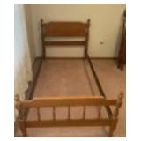 MCM maple twin-size bed frame