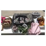 Luggage, artificial decorations basket