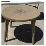 Portable plastic round table