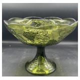 MCM art glass, grape centerpiece compote 10ï¿½ w 7ï¿½