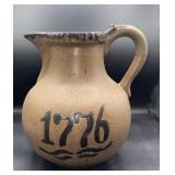 1776 crockery large pitcher 10.5 inch tall