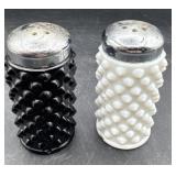 Fenton, black and white salt and pepper shaker