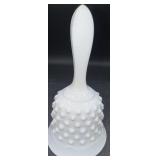 Fenton white hobnail bell
