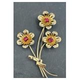 Coro Gold over sterling silver signed pin