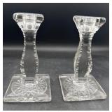 Press glass candle holder