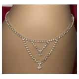 Antique rhinestone costume necklace