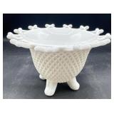 Imperial  Milk glass Diamon point bowl