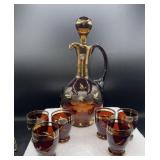 Bohemia Crystal pitcher with small six glasses