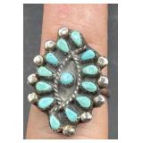 Vintage Native American turquoise ring, tested