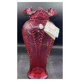 Fenton large 10.5ï¿½ tall cranberry vase