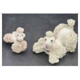 Miniature Spaghetti poodle dog figurines