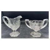Indiana Press glass cream and sugar