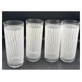 Mcm white striped drinking glasses