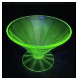 Green uranium glass sherbet