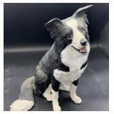 Border collie figurine, 9 inch tall