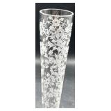 Tiffin glass bud vase with original sticker