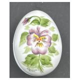 Hand painted/signed milk, glass egg