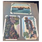 Vintage postcard album 11 pages full
