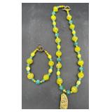 Vintage Dichroic necklace and bracelet