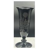 Smith Glass 6ï¿½ black amethyst flower vase
