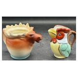 Antique moose/bird pitchers