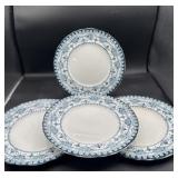 Hanley England, blue and white dinner plates