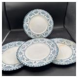 Hanley, England, blue and white dinner plates one