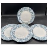 Hanley set a four blue and white plates 7 inch