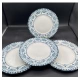 Hanley, England, blue and white 8.5 inch plates