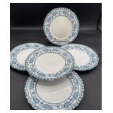 Hanley set 5 blue and white 7 inch plates
