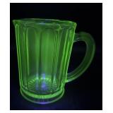 Large green uranium glass pitcher 5'