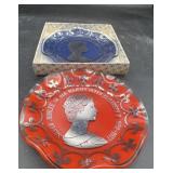 Queen Elizabeth, small glass plates