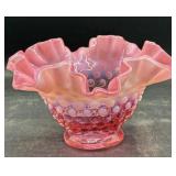 Fenton cranberry ruffled 6.5' w