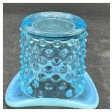 Fenton blue opalescent top hat small