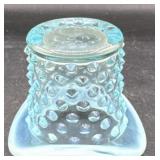 Fenton blue opalescent top hat small