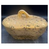 Dixon art studio, weeping, gold cover dish
