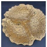 Weeping golden handled candy dish