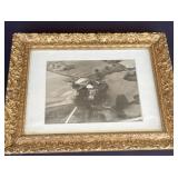 Antique wooden framed farmhouse picture