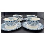 Hanley England, blue and white tea cups two tea