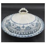 Hanley blue and white butter dish with insert