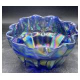 Carnival Art glass bowl marked LEW 4' w