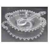 Imperial candlewick mayonnaise with glass spoon